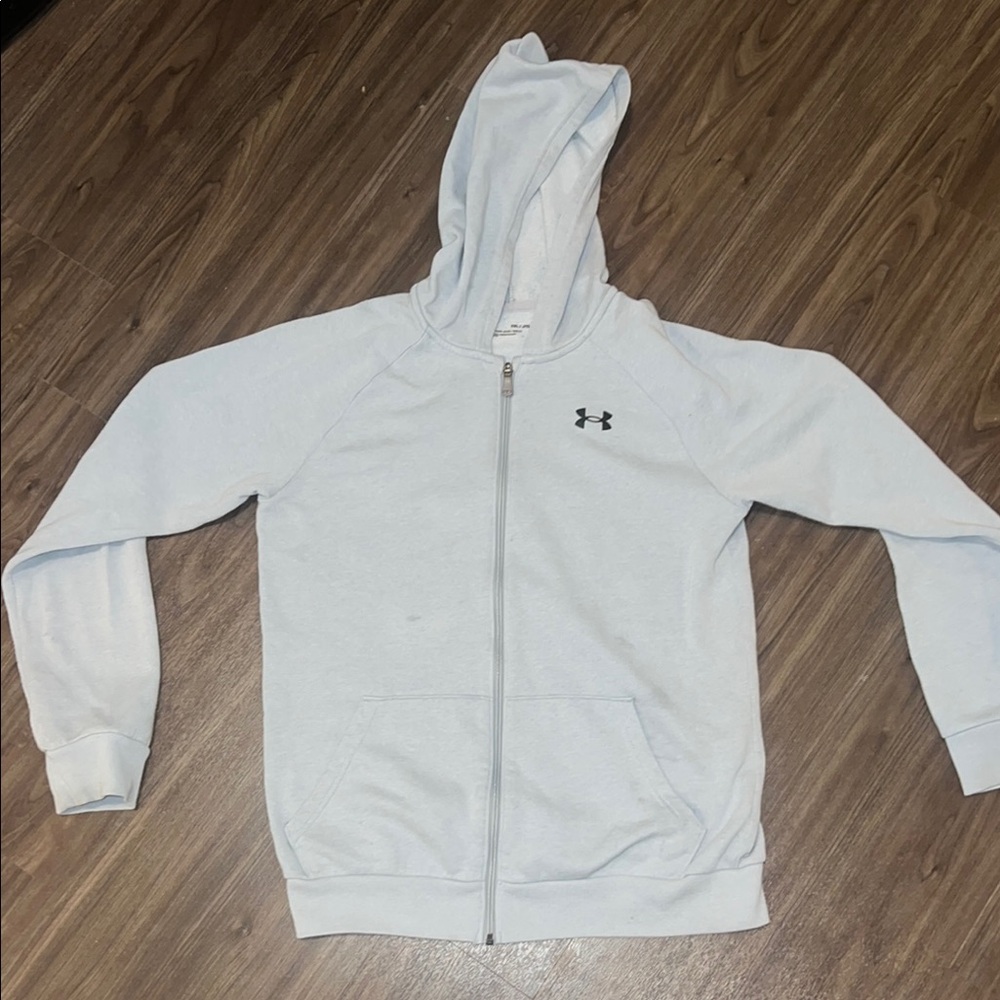 Under Armour Gray Zip-Up Hoodie size Youth XL